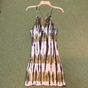 Super cute lace-back tie-dye mini dress